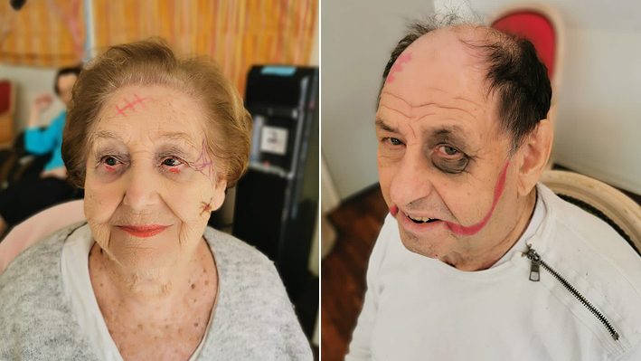 La fête d'Halloween avec maquillage pour nos résidents de la Bastide de Pégomas