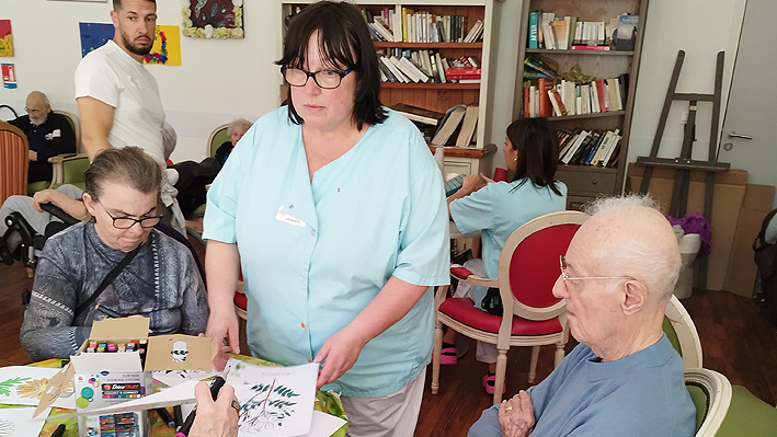 Jeux de mémoire fabriqué par les résidents de la Bastide avec l’aide des soignants