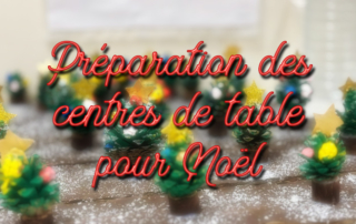 Préparation de centres de table pour Noël par nos résidents de la Bastide.