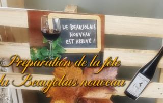 Préparation de la fête du Beaujolais nouveau par nos résidents de la Bastide